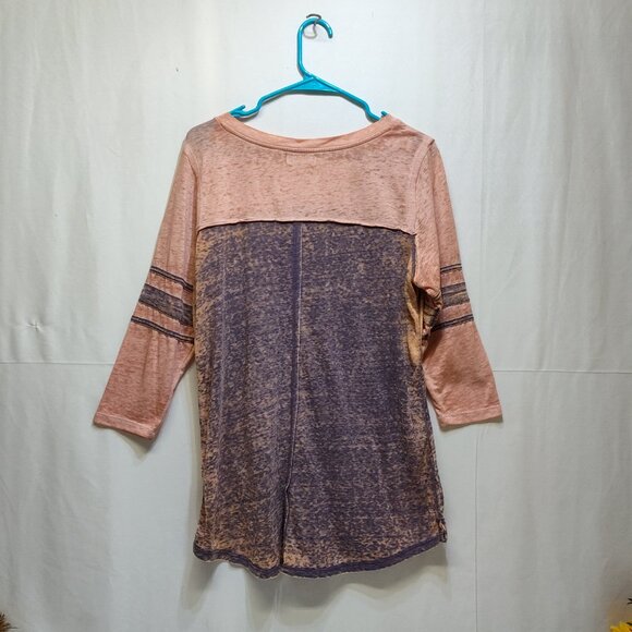 Maurices Sunday Funday Graphic 3/4 Sleeve Burnwash Casual Tee Size 0 (38" Chest) - Picture 2 of 7